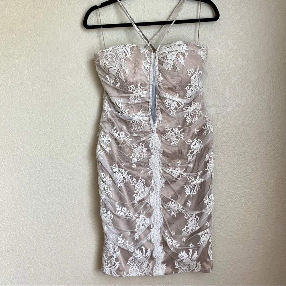 Renato Nucci Lace weeding dress size 42 cream short weeding dress size 10